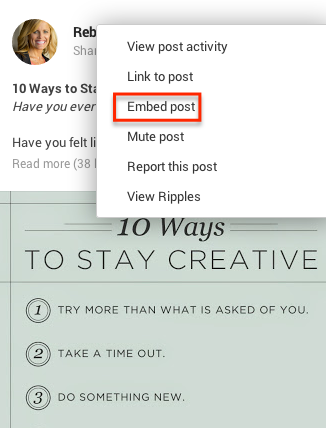 Embed Google+ Post